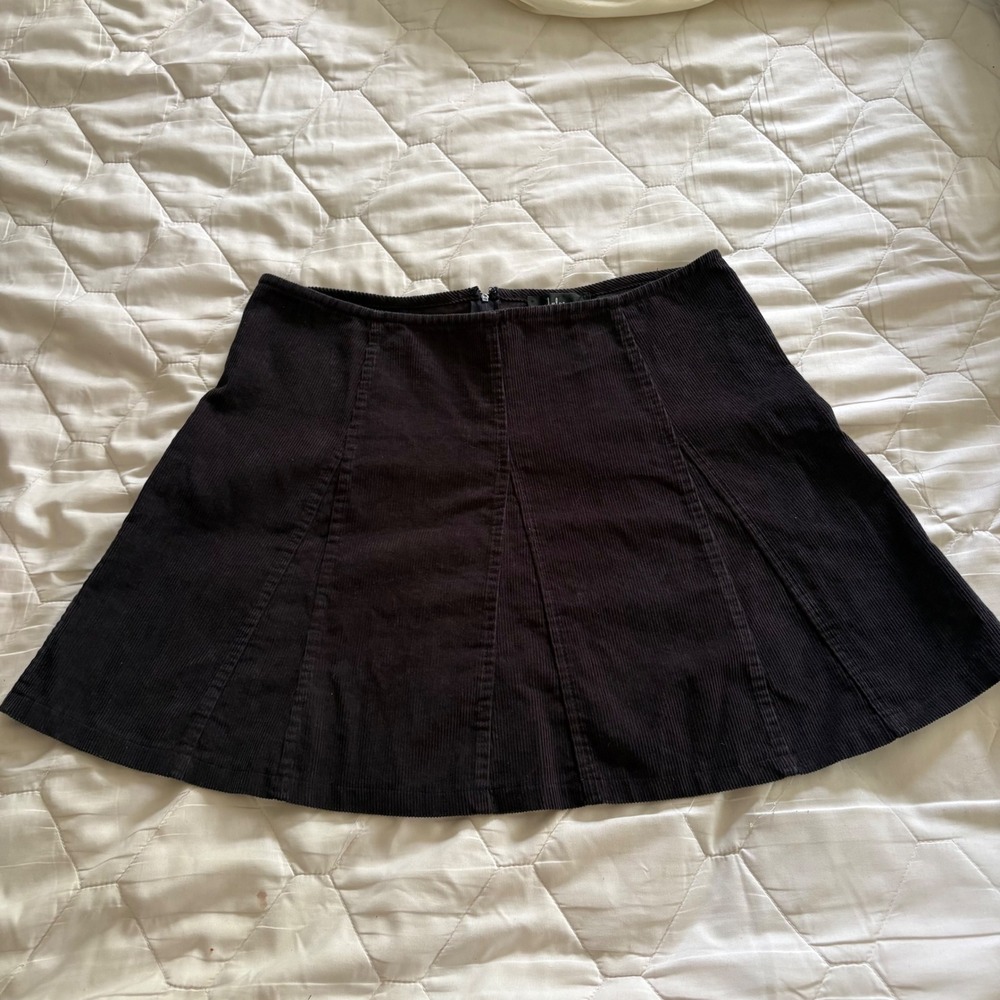 Lulus Corduroy A-Line Mini Skirt Navy Blue XL Panelled Skater Skirt Acadamia 90s